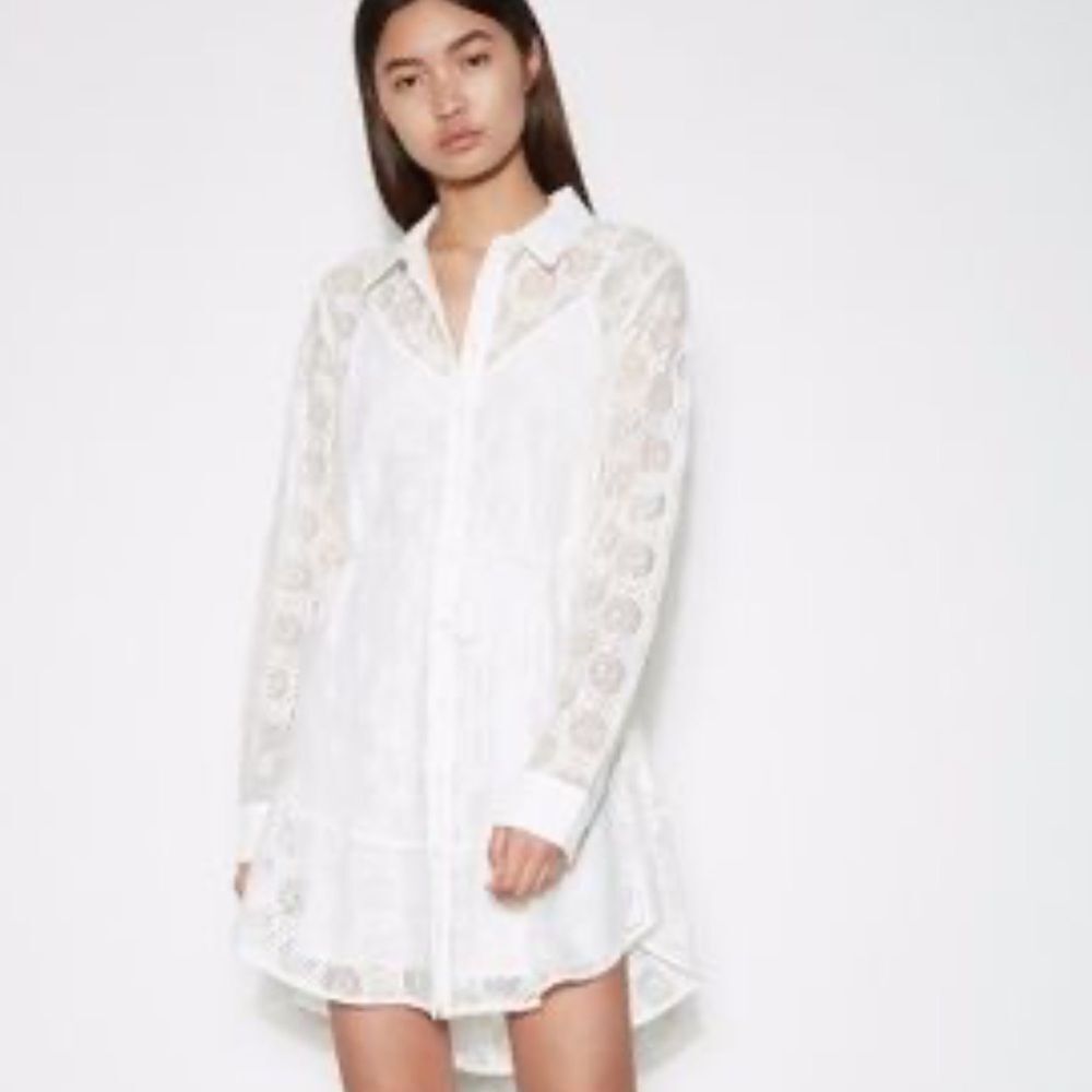 The Fifth Label white Lace button-down shirt, size small